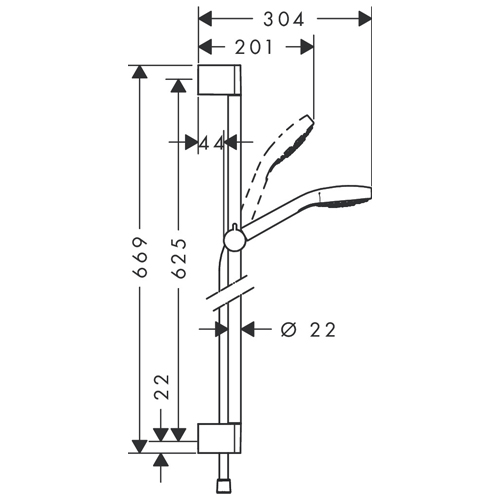 HANSGROHE CROMA SELECT S 110 TUŠ SET 65 cm 1JET  26564400 2