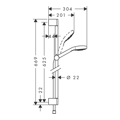 HANSGROHE CROMA SELECT E 110 TUŠ SET ECOSMART 65 cm 1JET  26585400 2