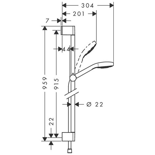 HANSGROHE CROMA SELECT E 110 TUŠ SET VARIO 90 cm  26592400 2