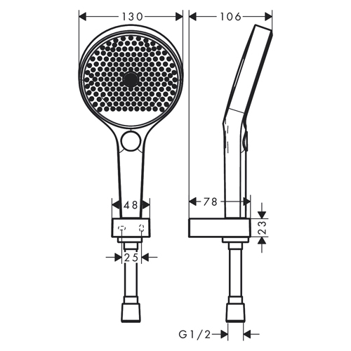 HANSGROHE RAINFINITY 130 TUŠ SET 3JET 125 cm CRNA/HROM  26852000 2