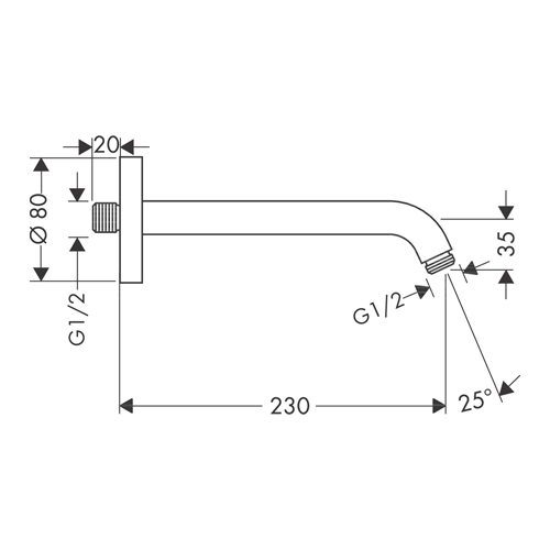 HANSGROHE IZLIV TUŠ RUŽE 230 mm  27412000 2