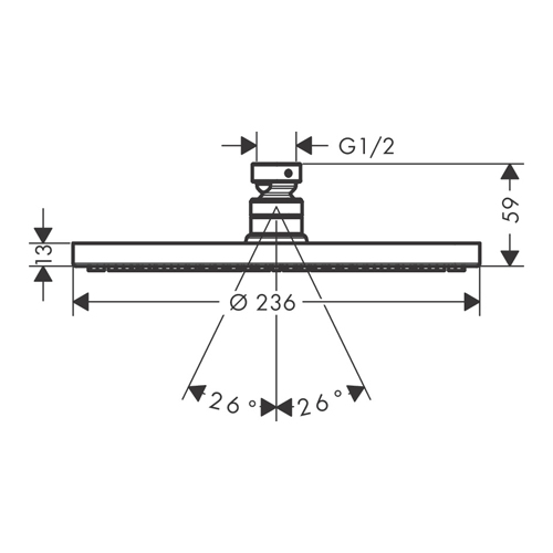 HANSGROHE RAINDANCE S 240 TUŠ RUŽA 1JET POWDER RAIN  27623000 2