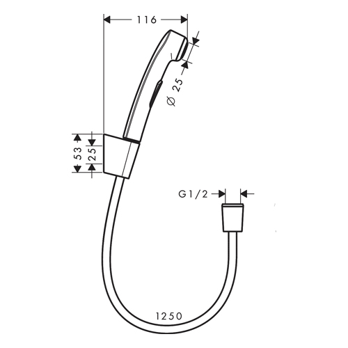 HANSGROHE BIDETA 1JET 125 cm  32129000 2