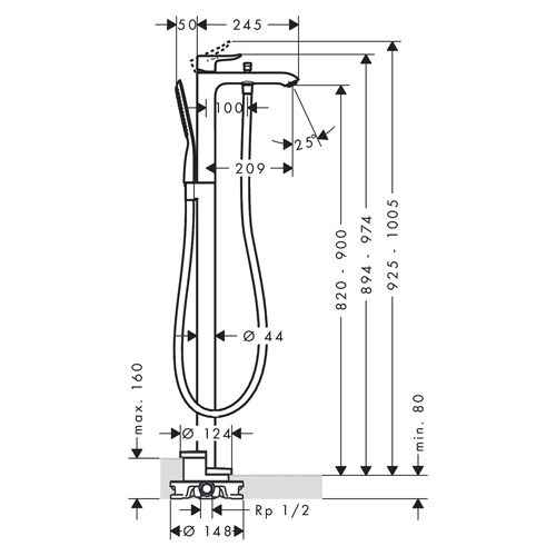 HANSGROHE METRIS ZA KADU STOJEĆA  31471000 2