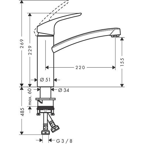 HANSGROHE FOCUS M41 ZA SUDOPERU 160 1JET  31806000 2