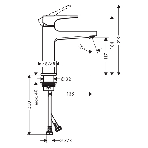 HANSGROHE METROPOL ZA LAVABO 110 SA NADSKLOPOM  32507000 2