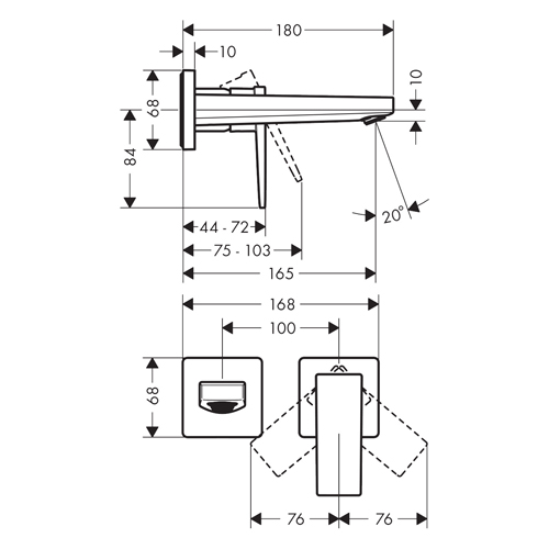 HANSGROHE METROPOL ZA LAVABO UGRADNA 165mm  32525000 2