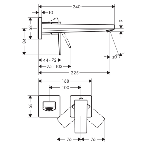 HANSGROHE METROPOL ZA LAVABO UGRADNA BRONZA ČETKANA  32526140 2