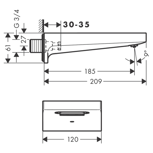 HANSGROHE METROPOL IZLIV ZA KADU  32543000 2