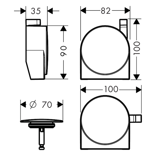 HANSGROHE EXAFILL S FINISH SET MASKA ZA ODLIV I PRELIV KADE BRONZA ČETKANA  58117140 3