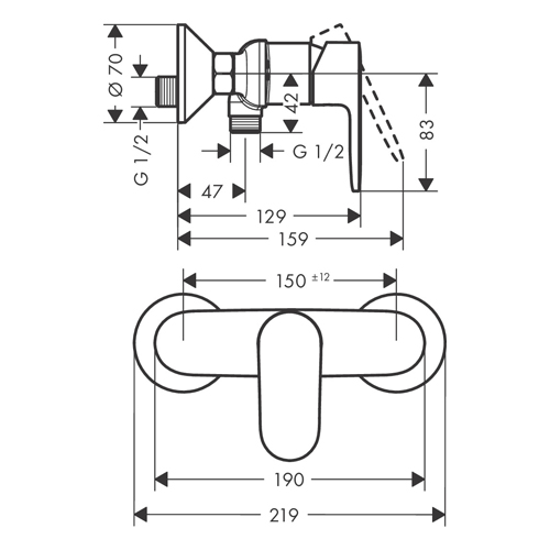 HANSGROHE VERNIS BLEND ZA TUŠ KADU CRNA MAT  71640670 2