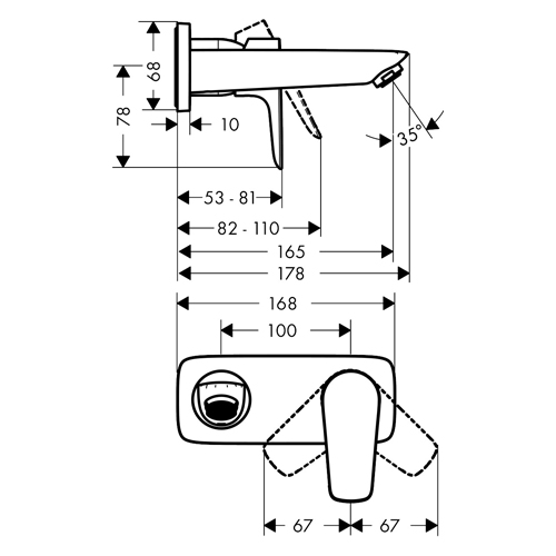 HANSGROHE TALIS E ZA LAVABO UGRADNA 165 mm  71732000 2