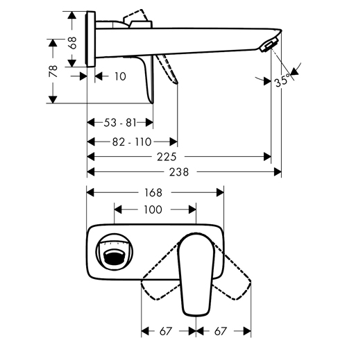 HANSGROHE TALIS E ZA LAVABO UGRADNA 225 mm  71734000 2