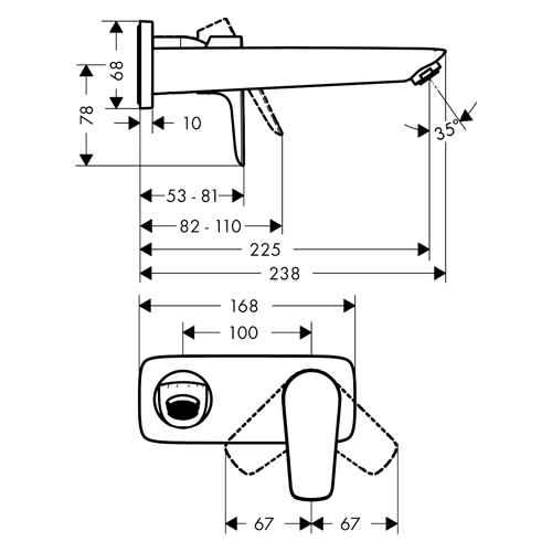 HANSGROHE TALIS E ZA LAVABO UGRADNA BRONZA ČETKANA  71734140 2