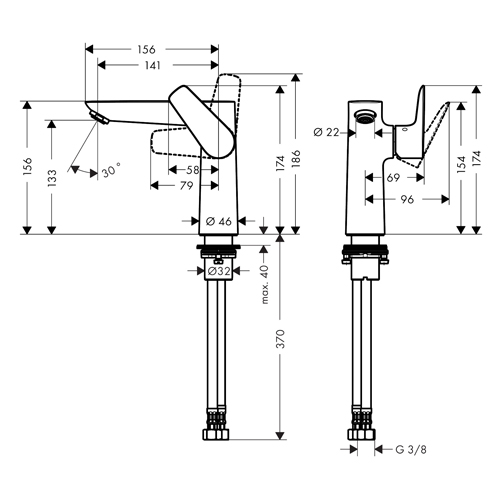 HANSGROHE TALIS E ZA LAVABO 150 BEZ NADSKLOPA  71755000 2