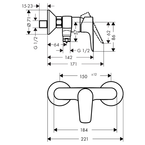 HANSGROHE TALIS E ZA TUŠ KADU  71760000 2