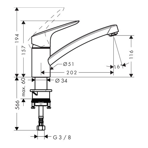 HANSGROHE LOGIS M31 ZA SUDOPERU 120 1JET  71830000 2