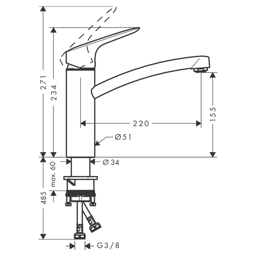 HANSGROHE LOGIS M31 ZA SUDOPERU 160 1JET  71832000 2