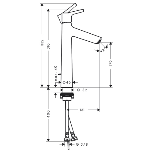 HANSGROHE TALIS S ZA LAVABO 190 SA NADSKLOPOM  72031000 2