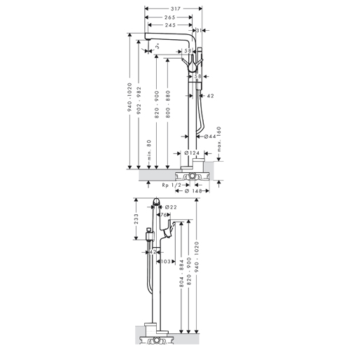 HANSGROHE TALIS S ZA KADU STOJEĆA  72412000 2