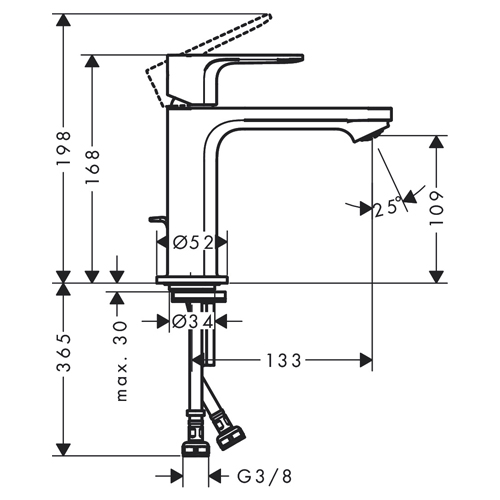 HANSGROHE REBRIS S ZA LAVABO 110 SA NADSKLOPOM  72517000 2