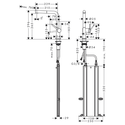 HANSGROHE TALIS M54 ZA SUDOPERU 270 1JET SBOX INOX ZAVRŠNA OBRADA  72809800 2