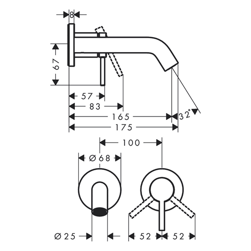 HANSGROHE TECTURIS S ZA LAVABO UGRADNA 165mm BRONZA ČETKANA  73350140 2