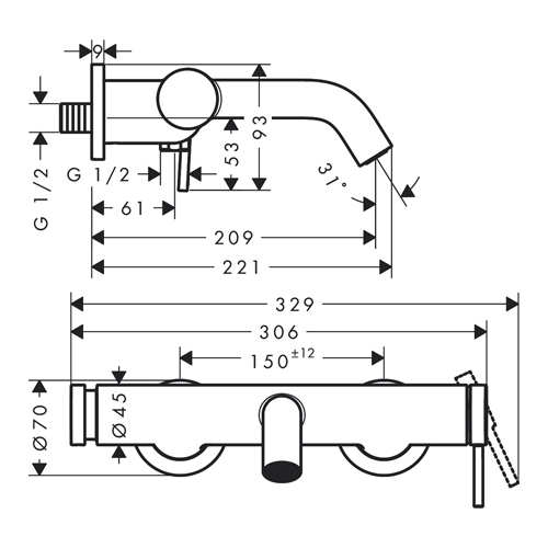 HANSGROHE TECTURIS S ZA KADU  73422000 2