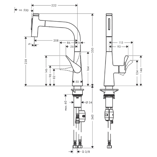 HANSGROHE METRIS SELECT M71 ZA SUDOPERU 240 FRIZERSKA 2JET  73822000 2