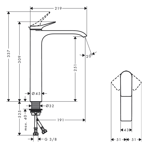 HANSGROHE VIVENIS ZA LAVABO 250 CRNA MAT  75042670 2