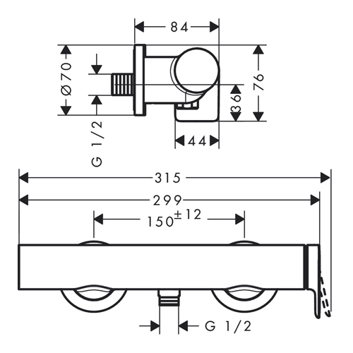 HANSGROHE VIVENIS ZA TUŠ KADU CRNA MAT  75620670 2