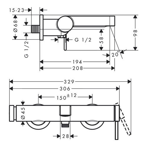 HANSGROHE FINORIS ZA KADU CRNA MAT  76420670 2