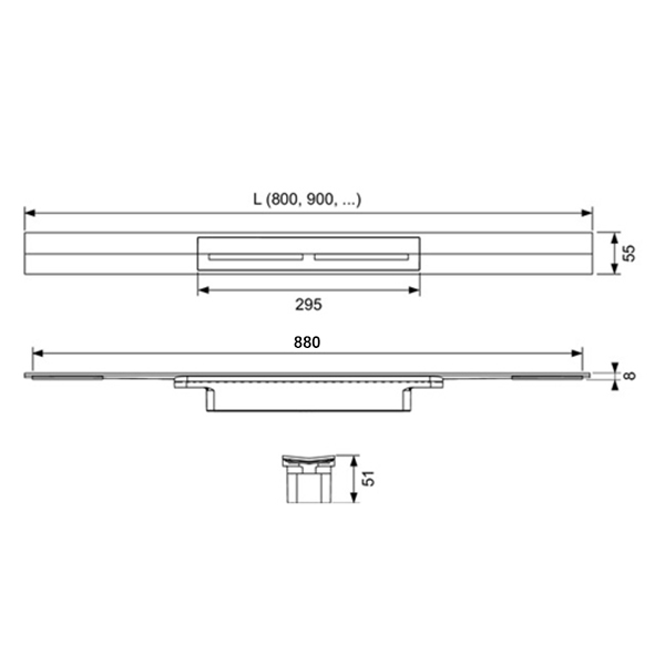 TECE DRAINPROFILE CRNA MAT  900 KANALICA  670921 3