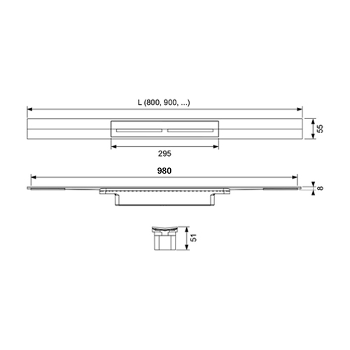 TECE DRAINPROFILE INOX SJAJ 1000 KANALICA  671010 3