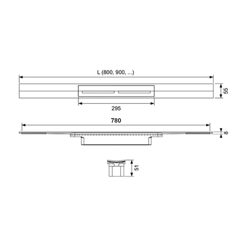 TECE DRAINPROFILE INOX SJAJ  800 KANALICA  670810 3