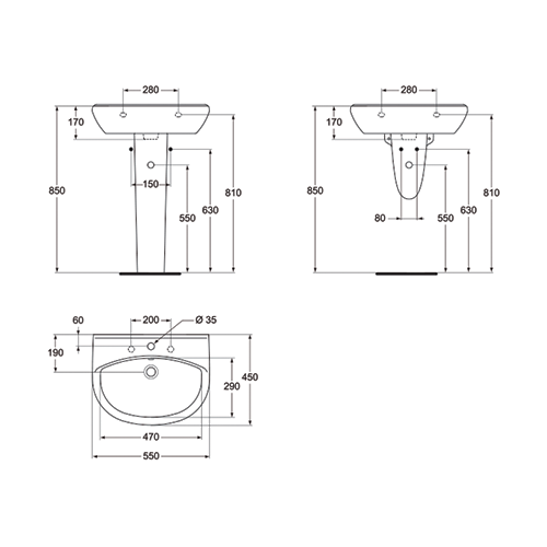 VIDIMA ULYSSE LAVABO 550  W409501 2