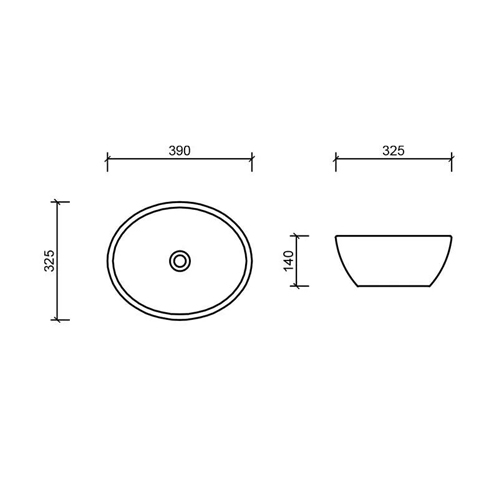 DIPLON LIMA LAVABO 390x325 MAT CRNA  WB7211 3