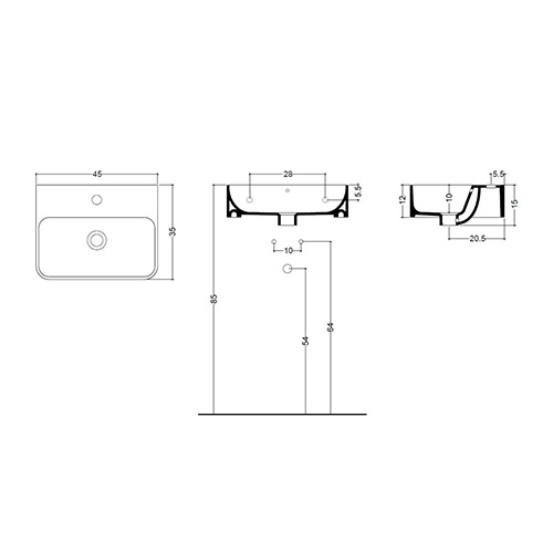 AXA NORMAL NET LAVABO 450x350  WS08801F 2