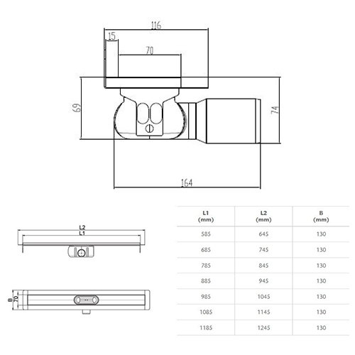 ACO SHOWER DRAIN C KANAL SA QUADRATO REŠETKOM  785 mm X 74mm 9010.88.23 + 9010.88.69 4