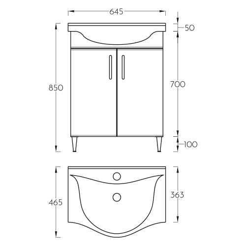 PINO ART ALBATROS 65 LAVABO SA ORMARIĆEM  0365 4