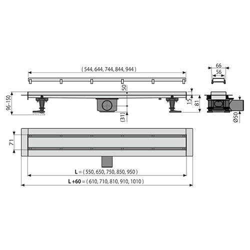 ALCA DRAIN TUŠ KANALICA  APZ13-DOUBLE9-550 3