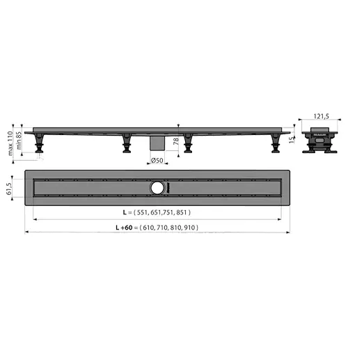 ALCA DRAIN TUŠ KANALICA  APZ2012-OPTION6-750 2