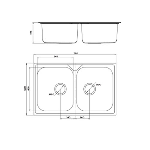 SUDOPERA METALAC INOX AURORA 2D Ø90  187954 2