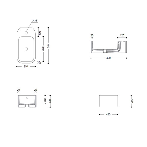 AXA COSA MINI LAVABO NADGRADNI 480x250 CRNI  8610307 2