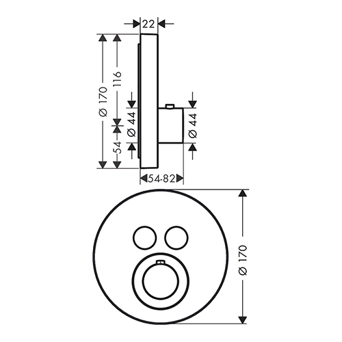 AXOR SHOWER SOLUTIONS UGRADNA TERMOSTATSKA SA 2 FUNKCIJE  36723000 5