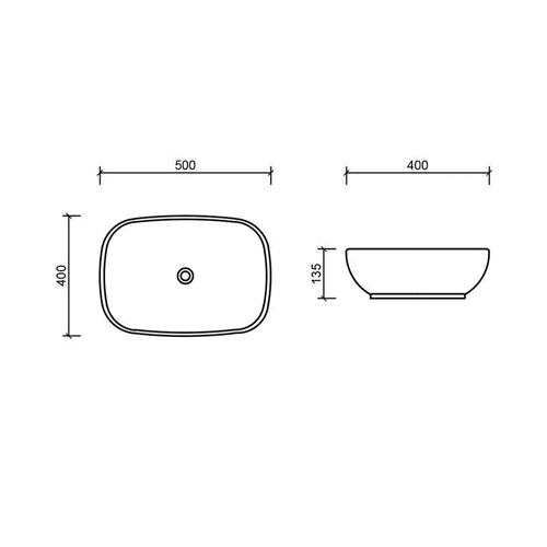 DIPLON MANILA LAVABO 500x400 MAT CRNA  WB7207 2