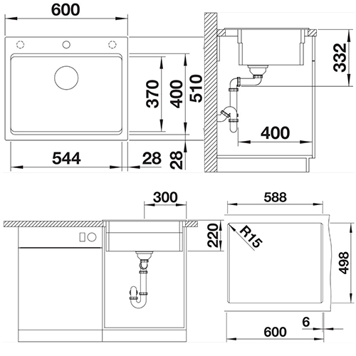 SUDOPERA BLANCO ETAGON 6 SILGRANIT CRNA  525889 5