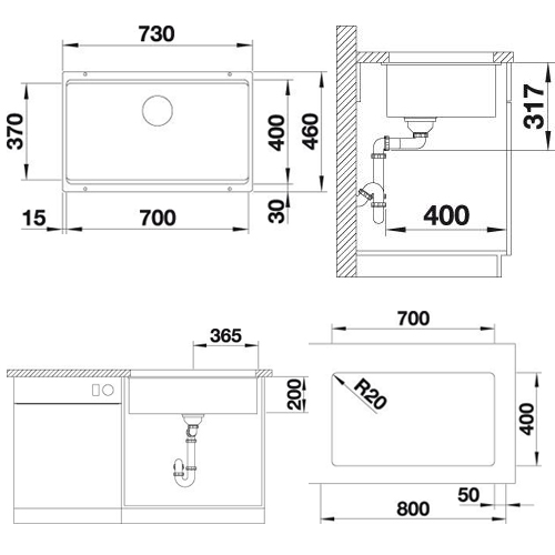 SUDOPERA BLANCO ETAGON 700-U SILGRANIT MEKA BELA  527078 5