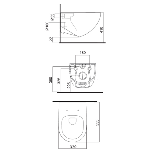 PEŠTAN FLUENTA RIMLESS WC ŠOLJA  40006661 2