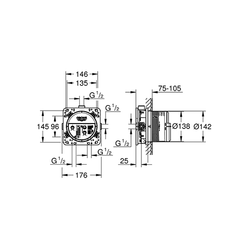 GROHE EUROSMART UGRADNI SET  35600000+24043002 5